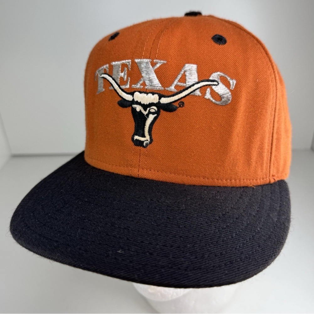 Vintage 90s Texas Longhorns NCAA 5950 100% Wool Embroidered Fitted 7 1/8 Hat Cap